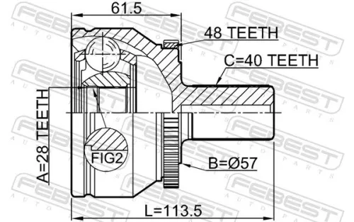 FEBEST Joint Kit, drive shaft (2710-XC90A48)