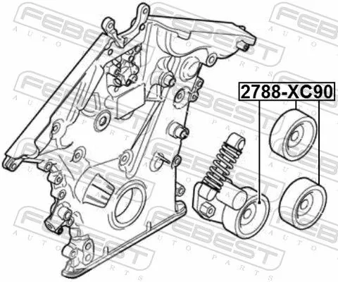FEBEST Deflection/Guide Pulley, V-ribbed belt (2788-XC90)