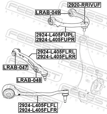 FEBEST Control/Trailing Arm, wheel suspension (2924-L405FLRR)