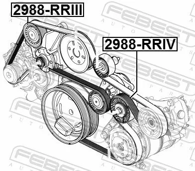 FEBEST Deflection/Guide Pulley, V-ribbed belt (2988-RRIII)
