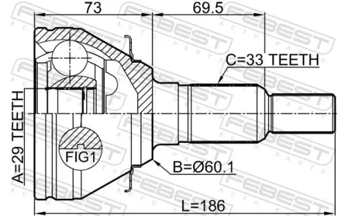 FEBEST Joint Kit, drive shaft (3210-ESCV)