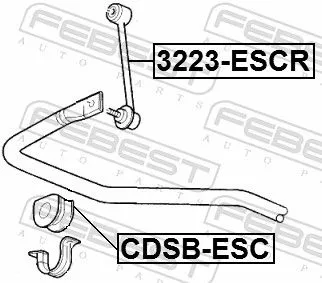 FEBEST Link/Coupling Rod, stabiliser bar (3223-ESCR)