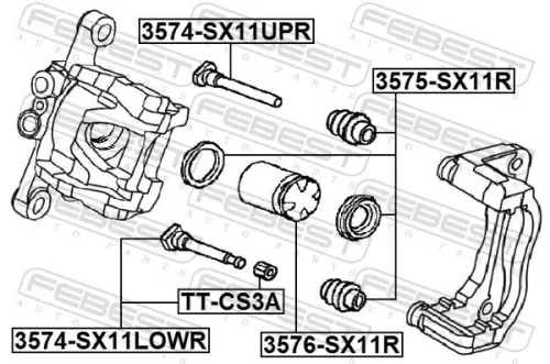FEBEST Guide Bolt, brake caliper (3574-SX11LOWR)