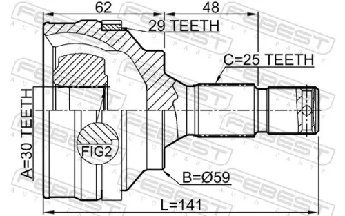 FEBEST Joint Kit, drive shaft (6510-002A29)