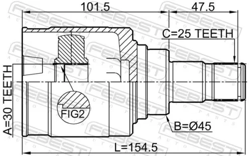 FEBEST Joint Kit, drive shaft (6511-002)