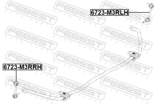 FEBEST Link/Coupling Rod, stabiliser bar (6723-M3RLH)