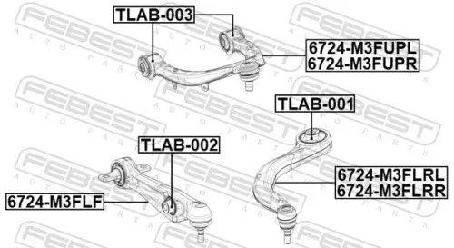 FEBEST Control/Trailing Arm, wheel suspension (6724-M3FLRR)
