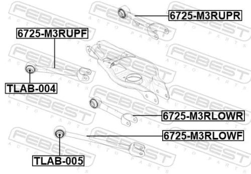 FEBEST Control/Trailing Arm, wheel suspension (6725-M3RLOWF)