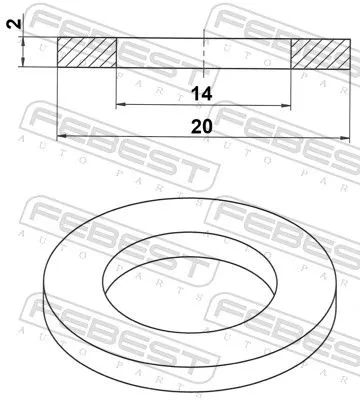 FEBEST Seal Ring, oil drain plug (88430-142020F)