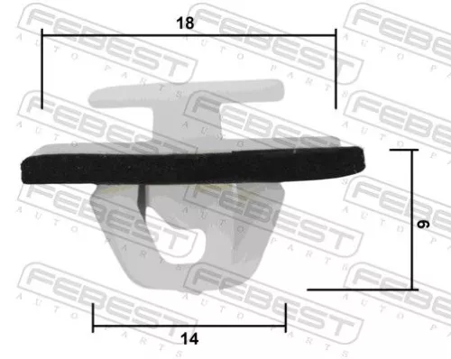 FEBEST Clip, trim/protection strip (88570-187)