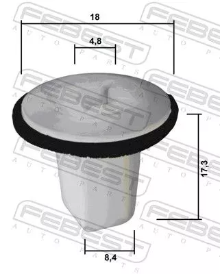 FEBEST Clip, trim/protection strip (88570-199)