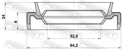 FEBEST Seal Ring, wheel hub (95EAY-54640924X)