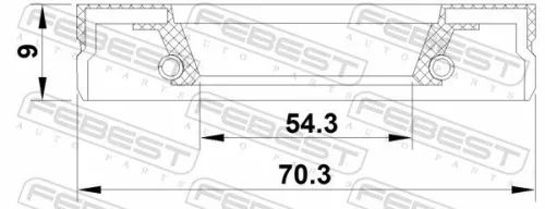 FEBEST Shaft Seal, transfer case (95FEY-56700909X)