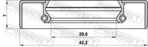 FEBEST Shaft Seal, drive shaft (95GBY-30420707R)