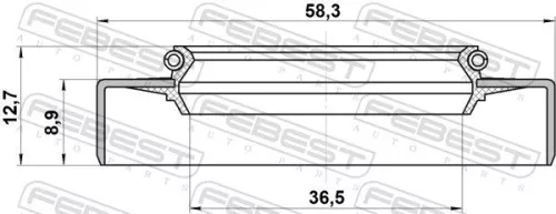 FEBEST Shaft Seal, differential (95GDW-38580913C)