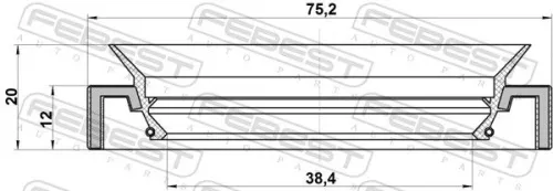 FEBEST Shaft Seal, drive shaft (95HAS-40751220L)