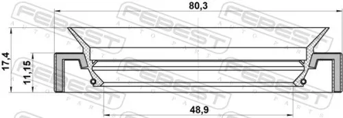 FEBEST Shaft Seal, drive shaft (95HAY-50801117L)