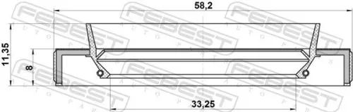 FEBEST Shaft Seal, drive shaft (95HBY-35580811R)