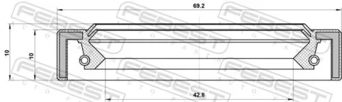 FEBEST Shaft Seal, transfer case (95IAS-44691010X)