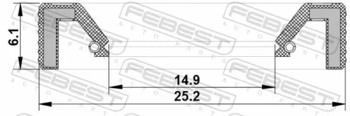 FEBEST Oil Seal, manual transmission (95KAY-16250609X)