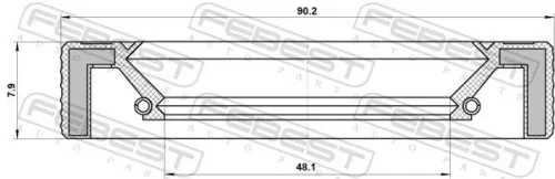 FEBEST Shaft Seal, transfer case (95LAY-50900808R)
