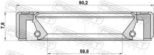 FEBEST Shaft Seal, drive shaft (95LAY-60900808R)