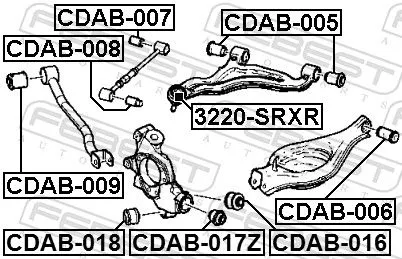 FEBEST Mounting, control/trailing arm (CDAB-017Z)