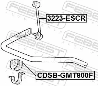 FEBEST Mounting, stabiliser bar (CDSB-GMT800F)