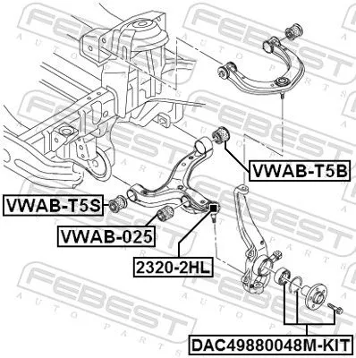 FEBEST Wheel Bearing Kit (DAC49880048M-KIT)