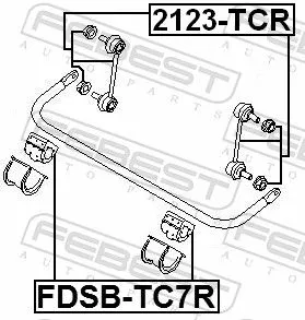 FEBEST Mounting, stabiliser bar (FDSB-TC7R)