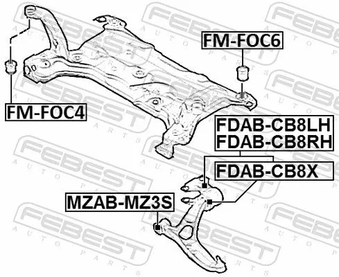FEBEST Bushing, axle beam (FM-FOC6)