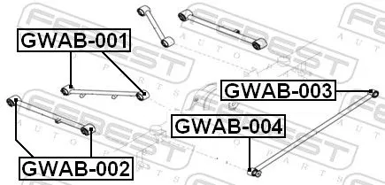 FEBEST Mounting, control/trailing arm (GWAB-004)