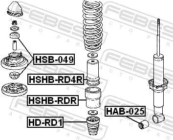 FEBEST Bush, shock absorber (HAB-025)