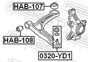 FEBEST Mounting, control/trailing arm (HAB-107)