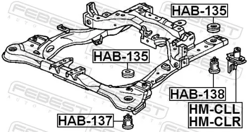 FEBEST Bushing, axle beam (HAB-137)