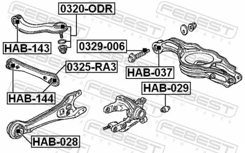 FEBEST Mounting, control/trailing arm (HAB-144)