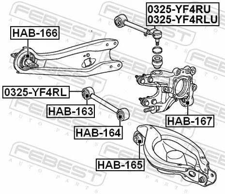 FEBEST Mounting, control/trailing arm (HAB-167)