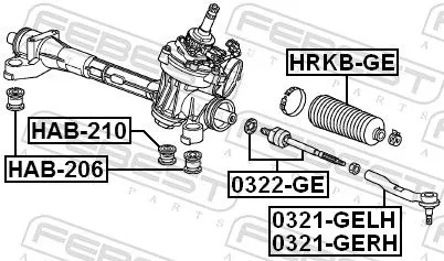 FEBEST Mounting, steering gear (HAB-210)