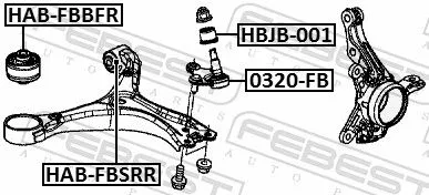 FEBEST Mounting, control/trailing arm (HAB-FBBFR)