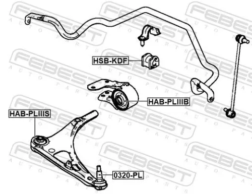 FEBEST Mounting, control/trailing arm (HAB-PLIIIB)