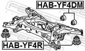 FEBEST Bushing, axle beam (HAB-YF4R)