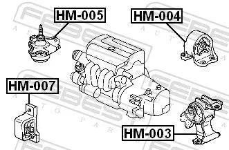 FEBEST Mounting, engine (HM-007)