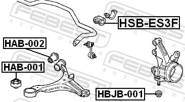 FEBEST Mounting, stabiliser bar (HSB-ES3F)