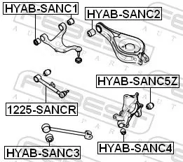 FEBEST Mounting, control/trailing arm (HYAB-SANC5Z)