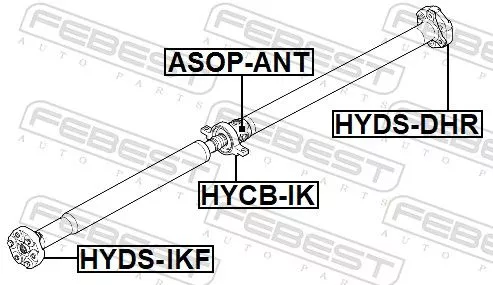 FEBEST Bearing, propshaft centre bearing (HYCB-IK)