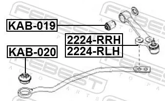 FEBEST Mounting, control/trailing arm (KAB-019)