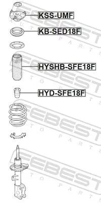 FEBEST Suspension Strut Support Mount (KSS-UMF)