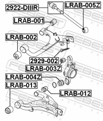 FEBEST Mounting, control/trailing arm (LRAB-001)