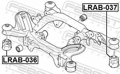 FEBEST Bushing, axle beam (LRAB-037)