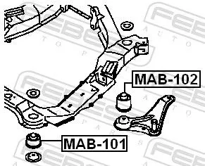 FEBEST Bushing, axle beam (MAB-101)